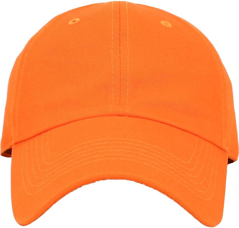 KBETHOS KB-LOW ORG Classic Cotton Dad Hat Adjustable Plain Cap. Polo Style Low Profile (Unstructured) (Classic) Orange Adjustable - Image 2